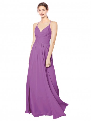 Outlet Braided Straps Cross Back Sweetheart Chiffon Bridesmaid Dress UK