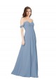 Outlet Empire Waist Off the Shoulder Chiffon Bridesmaid Dress with Sweetheart Bodice UK