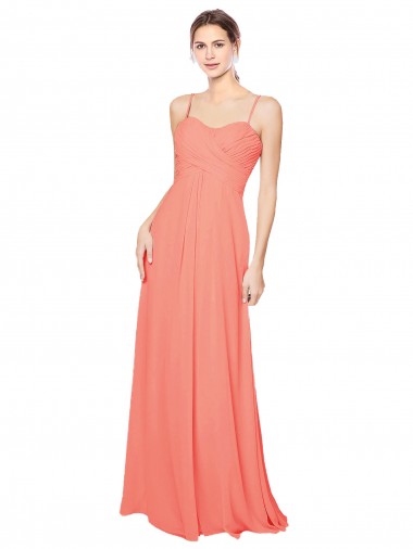 Outlet Empire Waist Spaghetti Straps Sweetheart Chiffon Bridesmaid Dress UK