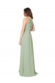 Outlet High Halter Neck Keyhole Chiffon Bridesmaid Dress UK