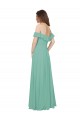 Outlet Flounce Sleeves Off the Shoulder Long Chiffon Bridesmaid Dress UK