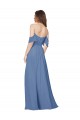 Outlet Flutter Sleeves Scoop Neck Off the Shoulder Long Chiffon Bridesmaid Dress UK