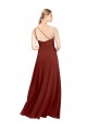 Outlet Fit and Flare One Shoulder Long Chiffon Bridesmaid Dress with High Slit UK