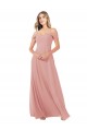 Outlet Draped Shoulder Sash Back Chiffon Bridesmaid Dress UK