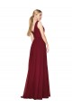 Outlet Draped A-Line V-Neck Floor Length Chiffon Bridesmaid Dress / Formal Prom Dress UK