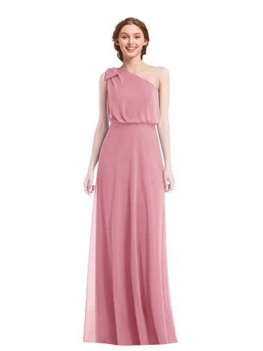 Outlet One Shoulder Bow Blouson Bodice Maxi Bridesmaid Dress UK