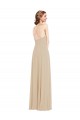 Outlet Faux Wrap Criss Cross Back Maxi Bridesmaid Dress with Front Slit UK
