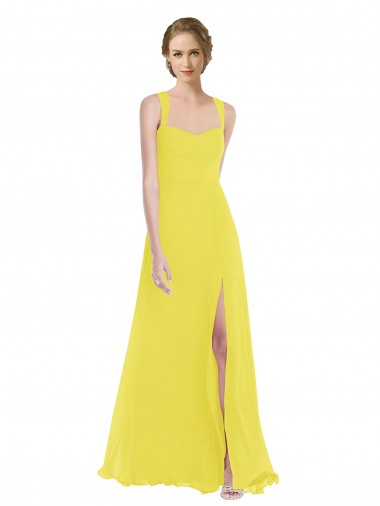 Outlet Wide Strap Sweetheart Maxi Bridesmaid Dress UK