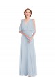 Outlet V-Neck Split Sleeves Blouson Bodice Maxi Bridesmaid Dress UK