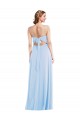 Outlet Tie Back Cutout Maxi Formal Bridesmaid Dress with Front Slit UK