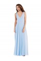Outlet Deep V-Neck Chiffon Maxi Bridesmaid Dress UK