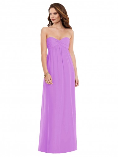 Outlet Empire Waist Twist Shirred Strapless Bridesmaid Dress UK