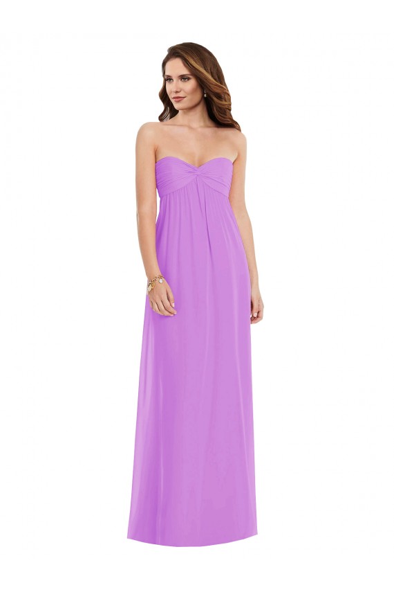 Outlet Empire Waist Twist Shirred Strapless Bridesmaid Dress UK