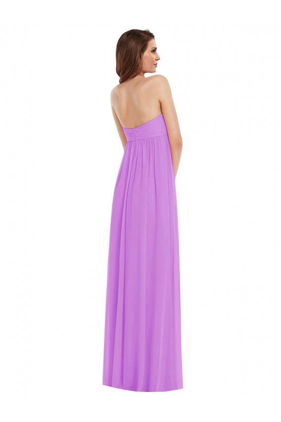 Outlet Empire Waist Twist Shirred Strapless Bridesmaid Dress UK