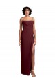 Outlet Sleek Straight Neckline Chiffon Bridesmaid Dress with Spaghetti Straps and High Side Slit UK