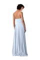 Outlet V-Neck Blouson Waist Long Chiffon Bridesmaid Dress with Straps UK