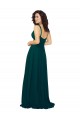 Outlet Tied Bodice Sweetheart V-Neck Chiffon Bridesmaid Dress UK