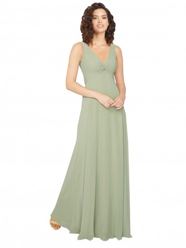 Outlet Knotted Bodice Chiffon Bridesmaid Dress UK