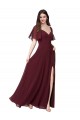 Outlet Chiffon Flutter Sleeve Sweetheart Bridesmaid Dress UK