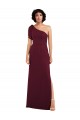 Outlet One Shoulder Chiffon Formal Bridesmaid Dress with Skirt Slit and Accent Strap UK