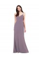 Outlet Simple Floor-Length Chiffon Formal Bridesmaid Dress with Criss-Cross Back UK