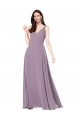 Outlet Long Chiffon Formal Bridesmaid Dress with Open Back UK