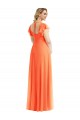 Outlet Flutter Sleeves Scoop Open Back Chiffon Maxi Bridesmaid Dress UK