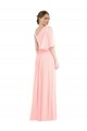 Outlet One Shoulder Bell Sleeves Chiffon Maxi Bridesmaid Dress UK