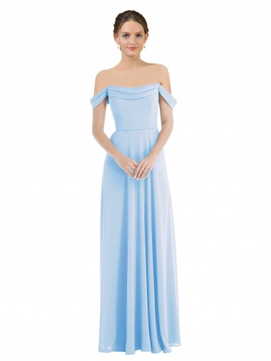 Outlet Off the Shoulder Draped Neckline Maxi Formal Bridesmaid Dress UK