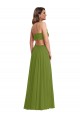 Outlet Ruffled Chiffon Cutout Maxi Bridesmaid Dress UK