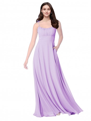 Outlet Chiffon A-Line Chiffon Bridesmaids Dress with Ruched Bodice UK