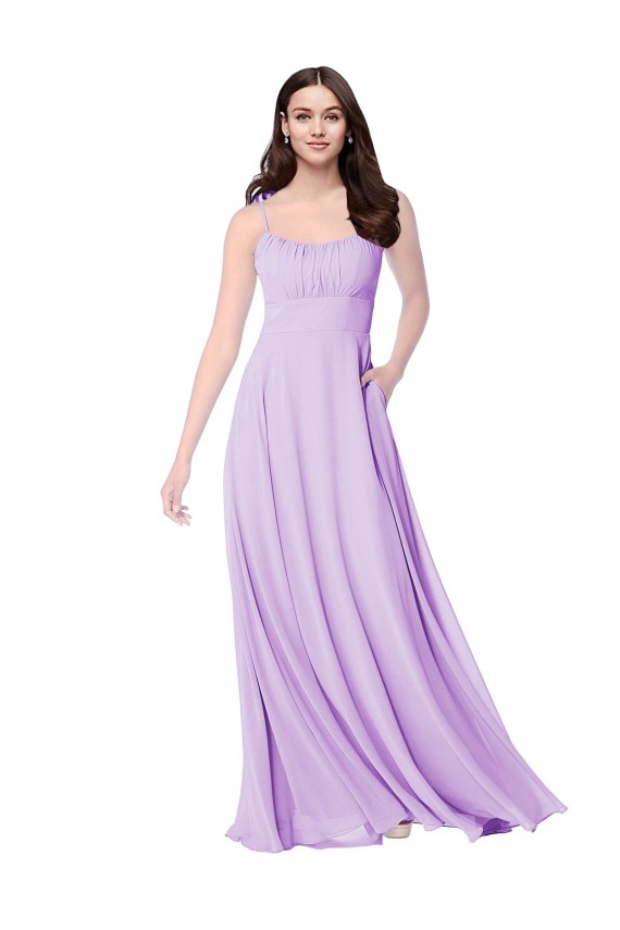 Outlet Chiffon A-Line Chiffon Bridesmaids Dress with Ruched Bodice UK