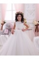Outlet Ivory Ball Gown Bateau Chapel Train Sleeveless Flower Girl Dress UK