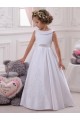 Outlet Ivory Ball Gown Bateau Floor Length Flower Girl Dress UK