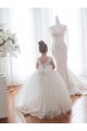 Outlet Ivory Ball Gown Chapel Train Sleeveless Flower Girl Dress UK