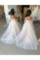 Outlet Ivory Ball Gown Sweetheart Chapel Train Long Sleeve Flower Girl Dress UK