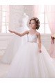 Outlet Ivory Ball Gown Sweetheart Chapel Train Sleeveless Flower Girl Dress UK