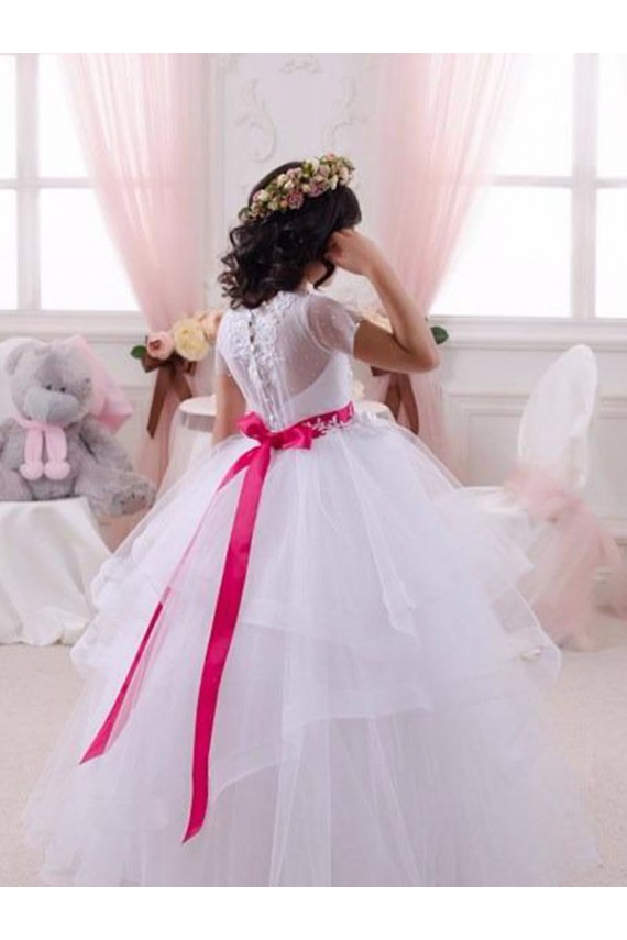 Outlet Ivory Ball Gown Sweetheart Floor Length Flower Girl Dress UK