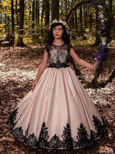 Outlet Ivory Ball Gown Sweetheart Neck Sleeveless Flower Girl Dress UK