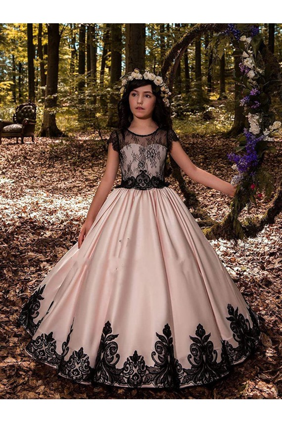 Outlet Ivory Ball Gown Sweetheart Neck Sleeveless Flower Girl Dress UK