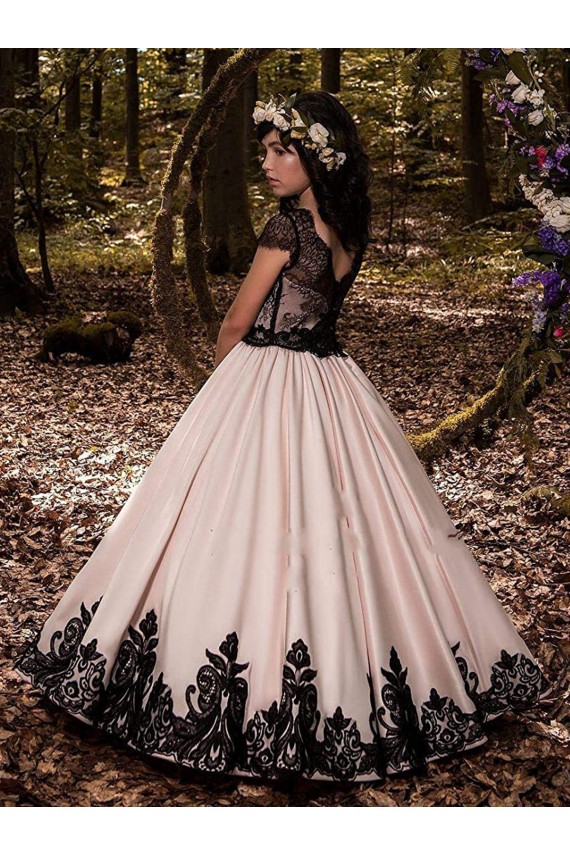 Outlet Ivory Ball Gown Sweetheart Neck Sleeveless Flower Girl Dress UK