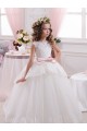 Outlet Ivory Ball Gown Sweetheart V-Back Sleeveless Flower Girl Dress UK