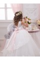 Outlet Ivory Ball Gown Sweetheart V-Back Sleeveless Flower Girl Dress UK