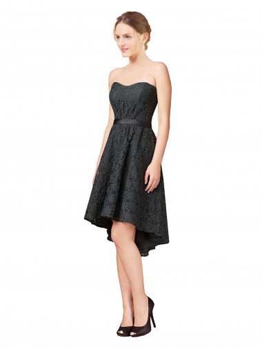 Outlet Lace Cocktail Bridesmaid Dress with Hi-Low Hemline UK