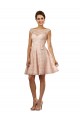 Outlet Short Knee Length Lace Bridesmaid Dress with Matching Chiffon Tie Sash UK