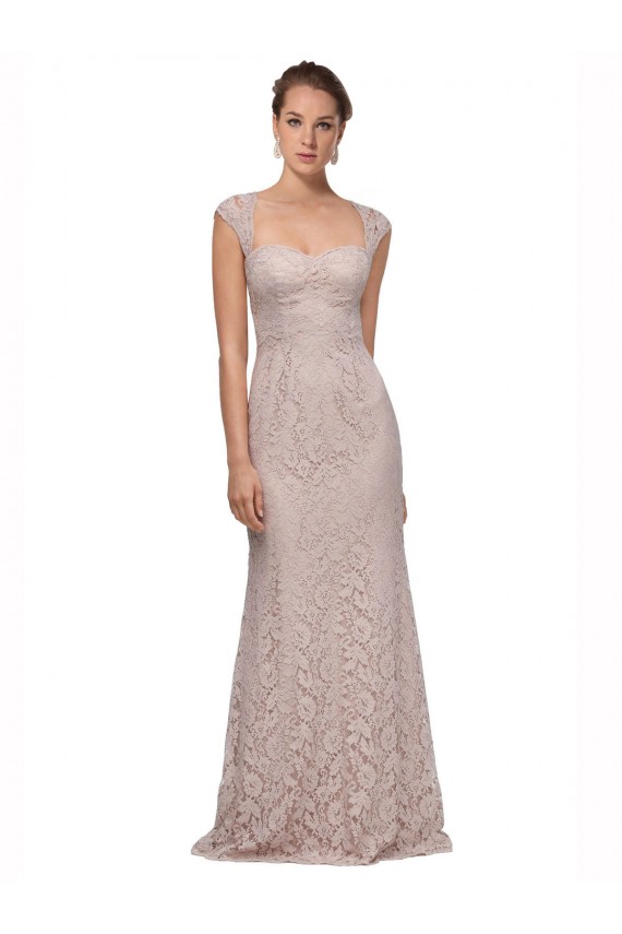Outlet Sweetheart Neckline Cap Sleeves Lace Bridesmaid Dress / Prom Dress with Twist UK