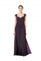 Outlet Long Chiffon Sweetheart Bridesmaid with Lace Straps and Keyhole Back UK