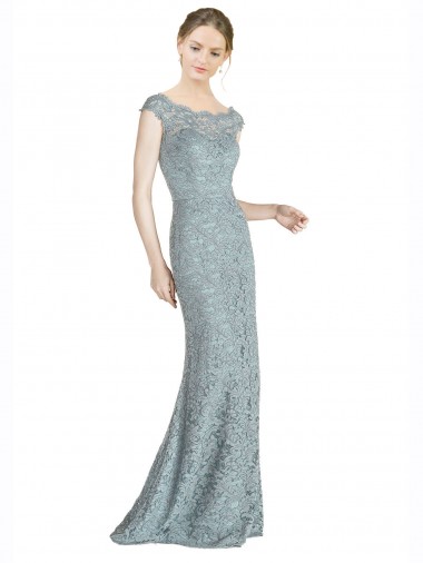 Outlet Off the Shoulder Mermaid Lace Bridesmaid Dress / Prom Dress with Cap Sleeves UK