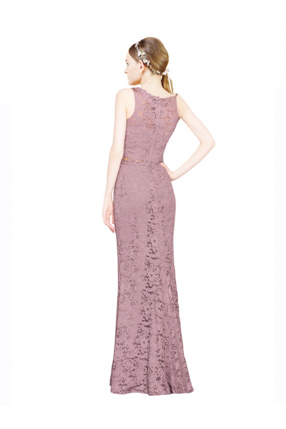 Outlet Sleeveless Crop Top High Neck Mermaid Lace Bridesmaid Dress / Prom Dress UK