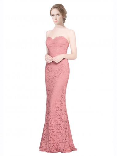 Outlet Fitted Sweetheart Mermaid Lace Bridesmaid Dress / Prom Dress UK